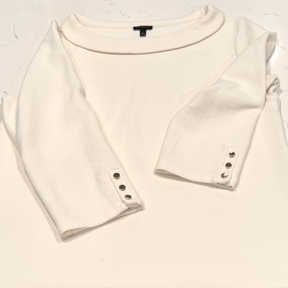 Talbots Cream Sabrina Portrait Collar Top - Picture 9 of 11